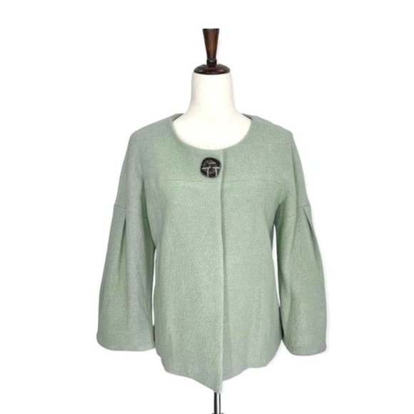 NWT Focus 2000 Wool Jacket w/ Bell Sleeves - Mint Green | 6 - Picture 1 of 9